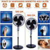 Ventilatore Colonna Piantana 50W 40cm 3 Velocità Telecomando Timer Regolabile