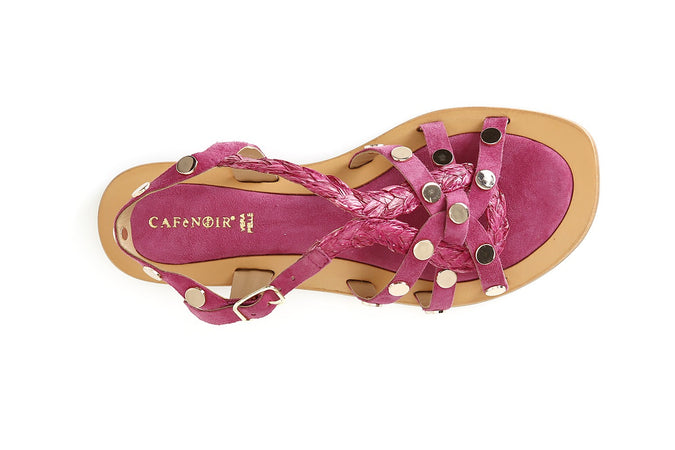 SANDALO INCROCIO IN PELLE SCAMOSCIATA ERAFFIA