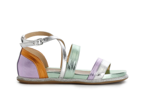 SANDALO FASCE IN LAMINATO SINTETICO CONTOPPONE CHIUSO