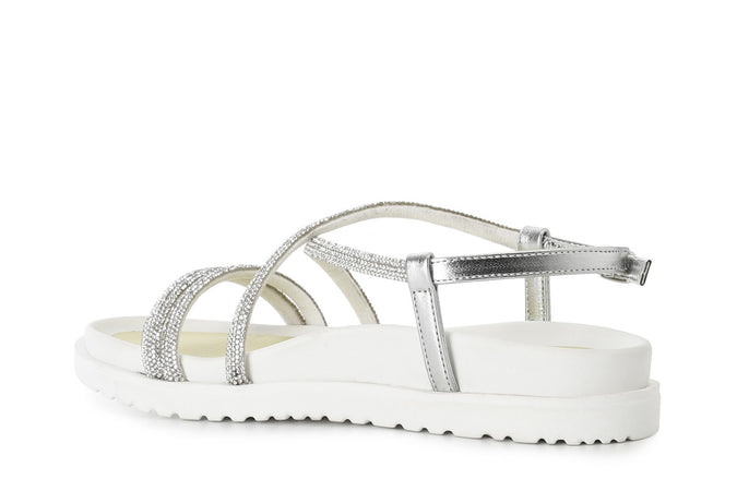 SANDALO DUE FASCE PIU' INCROCIO STRASS