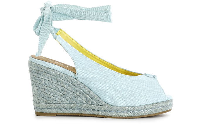 SCARPE APERTE IN CANVAS SU ZEPPA CORDA
