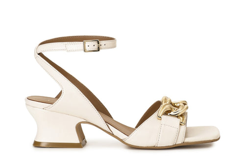 SANDALO IN PELLE CON CATENA CHIUSO DIETRO