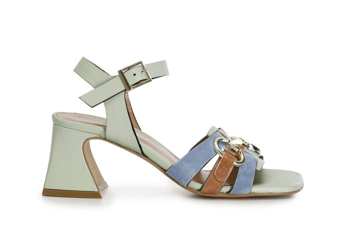 SANDALO GILDA IN PELLE E PELLE SCAMOSCIATA CON ACCESSORIO