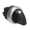 Selettore a Leva 22mm Cromato Nero 3 Posizioni Corto Serie Platinum
