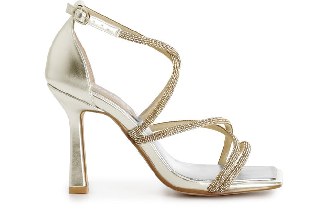 SANDALO DOPPIO INCROCIO CON STRASS