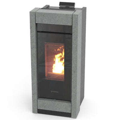Thermorossi Termostufa a Pellet Essenza Idra 14 Stone 13,7 kW Con Rivestimento In Pietra Ollare