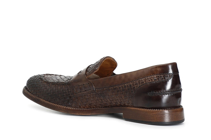 MOCASSINO COLLEGE IN PELLE INTRECCIATA