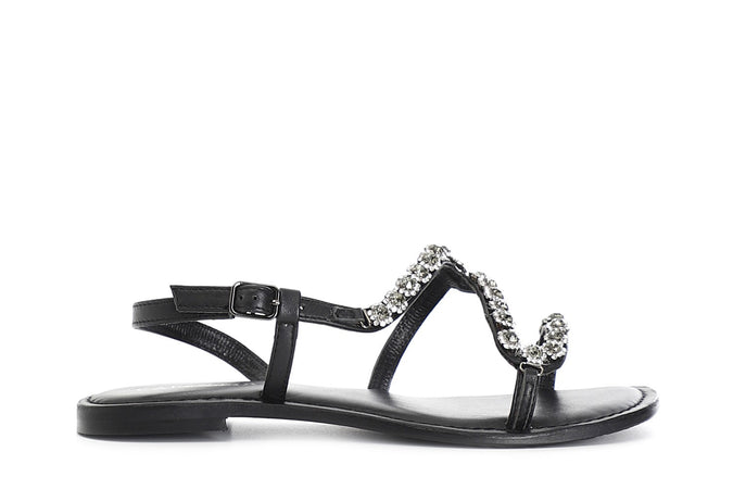 SANDALO GIOIELLO ASIMMETRICO IN PELLE