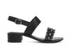 SANDALO 2 FASCE IN PELLE CON STRASS