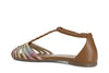 SANDALO IN PELLE CON MIGNON STRASS