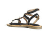 SANDALO GABBIA IN PELLE SCAMOSCIATA CONRAFFIA E BORCHIE