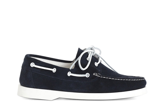 SCARPE BARCA IN PELLE SCAMOSCIATA