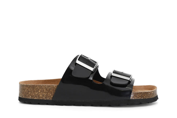 CIABATTA 2 FASCE IN VERNICE CON FIBBIA