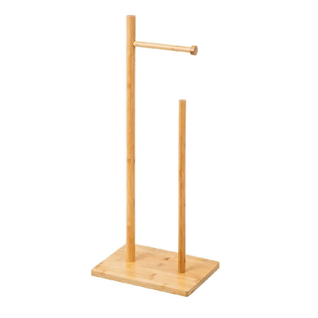 Piantana Bagno Porta Carta Igienica Legno Bambù Portarotoli da Terra Salvaspazio