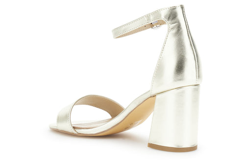 SANDALO IN PELLE CON LACCIO ALLA CAVIGLIA E TOPPONE