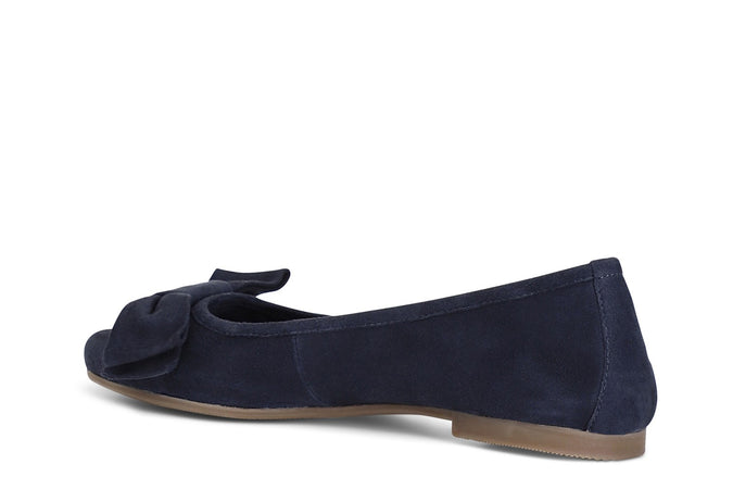 BALLERINA IN PELLE SCAMOSCIATA CON FIOCCO