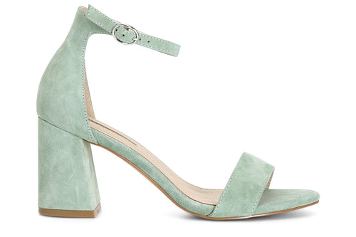 SANDALO IN PELLE SCAMOSCIATA CON LACCIOALLA CAVIGLIA E TOPPONE