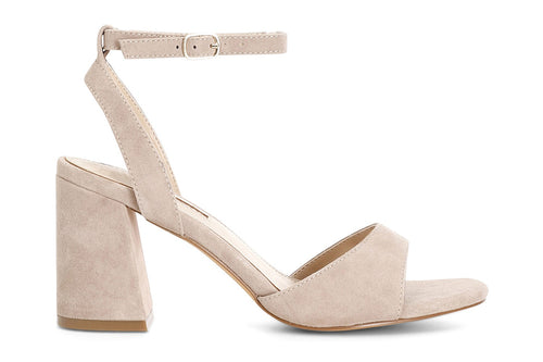 SANDALO IN PELLE SCAMOSCIATA CON LACCIOALLA CAVIGLIA