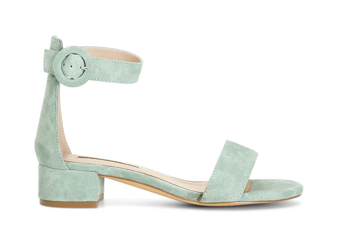 SANDALO IN PELLE SCAMOSCIATA CON LACCIOALLA CAVIGLIA