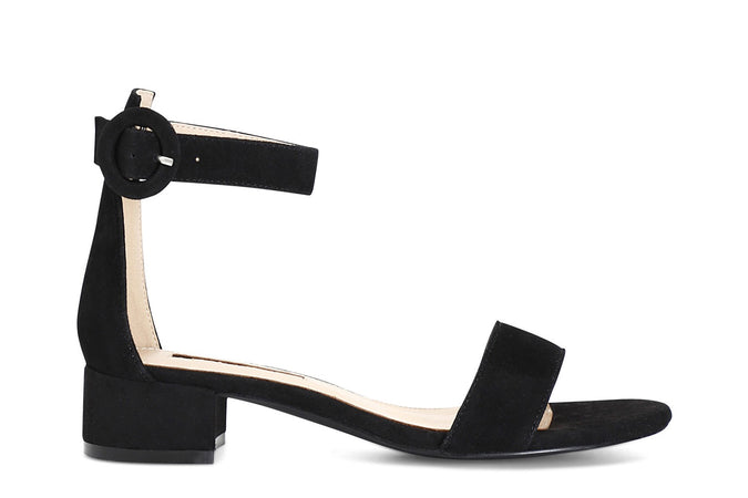 SANDALO IN PELLE SCAMOSCIATA CON LACCIOALLA CAVIGLIA