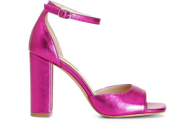 SANDALO METALLIZZATO CON LACCIO ALLA CAVIGLIA