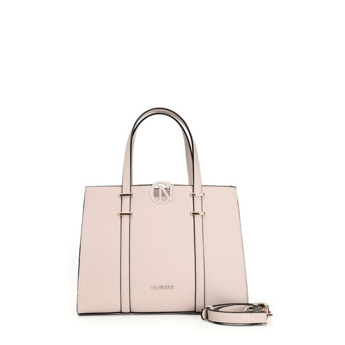 SHOPPING RIGIDA CON INSERTO CN E PASSANTI IN METALLO ALL'ATTACCO MANICI