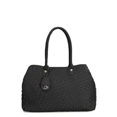 SHOPPING CON INTRECCIO IRREGOLARE E ACCESSORIO CN PENDENTE