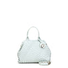 BAULETTO CON INTRECCIO IRREGOLARE E ACCESSORIO CN PENDENTE