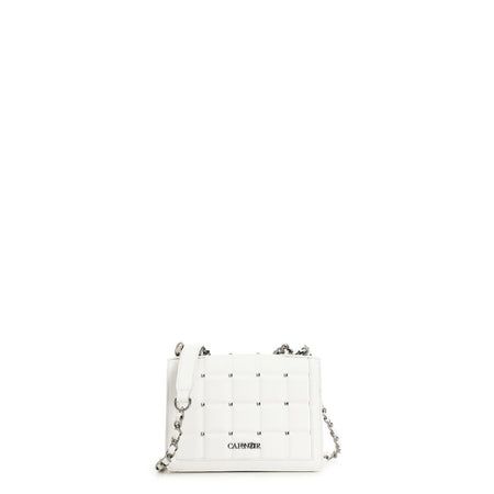 MINIBAG CON TRAPUNTATURA QUADRATA E BORCHIE A PIRAMIDE