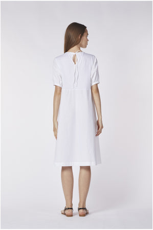 ABITO LUNGO BIMATERIALE MANICA A PALLONCINO