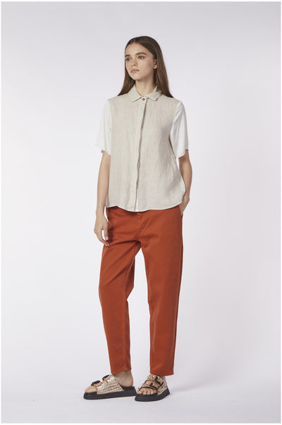 CAMICIA BIMATERIALE INCROCIO DIETRO