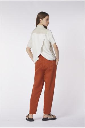 CAMICIA BIMATERIALE INCROCIO DIETRO