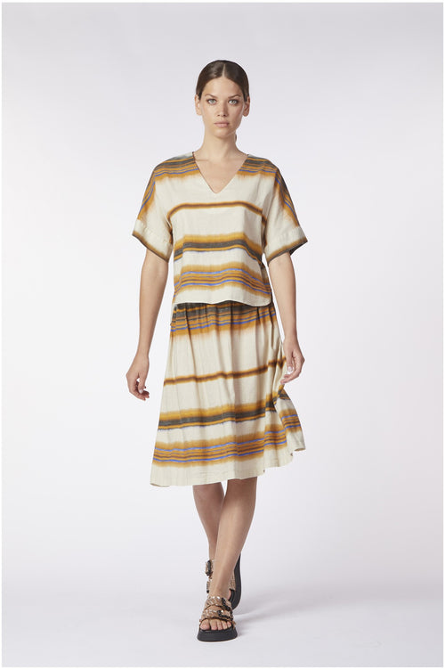 BLUSA STAMPATA CON MANICA KIMONO