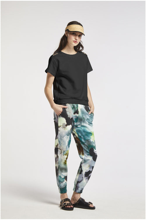 FELPA A MANICHE CORTE