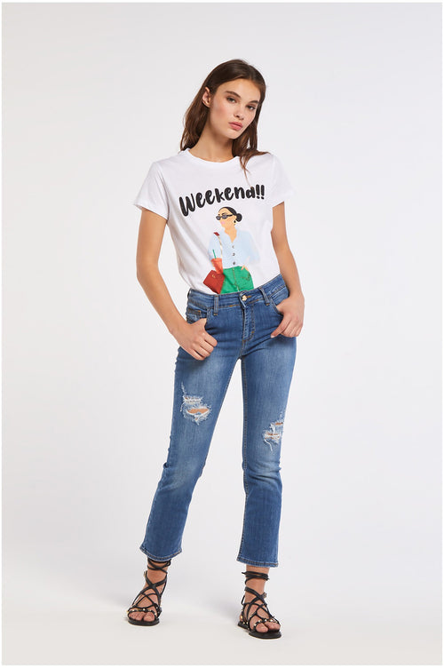 PANTALONE SLIM CON ROTTURE