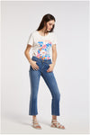 PANTALONE CROPPED FLARE CON STRAS