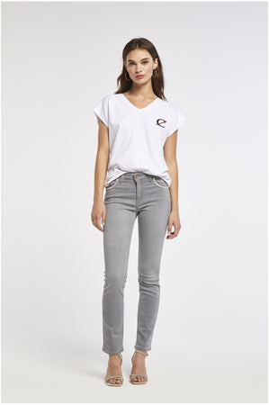 PANTALONE SLIM STRAS ALLE TASCHE