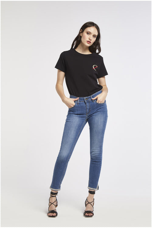 PANTALONE SKINNY CON STRAS AL FONDO