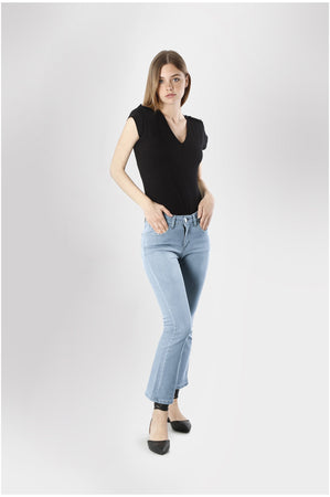 DENIM CROPPED FLARE