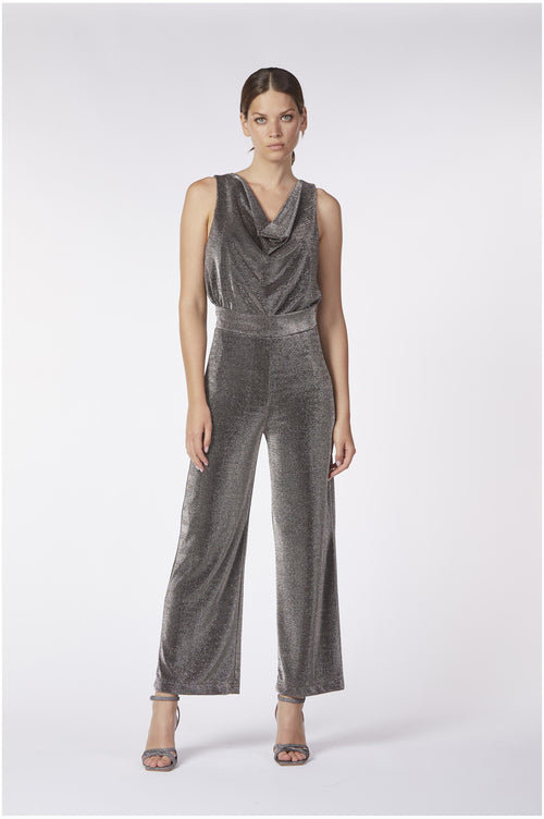 PANTALONE COULOTTE TESSUTO LUREX