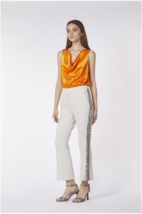 PANTALONE CON BANDA LATERALE DI PAILETTES