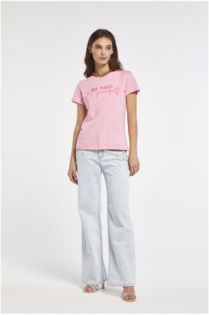 TSHIRT BE NOIR STAMPA FLOCCATA