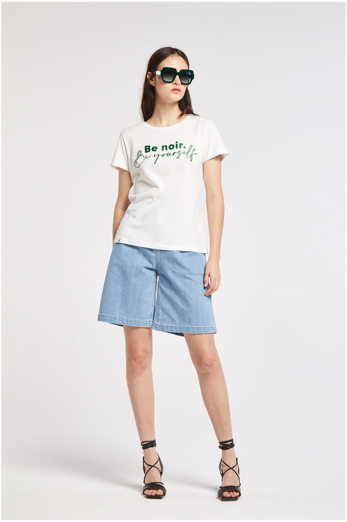 TSHIRT BE NOIR STAMPA GLITTERATA