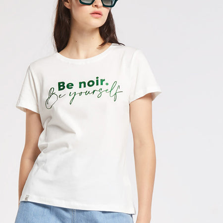 TSHIRT BE NOIR STAMPA GLITTERATA