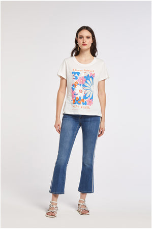TSHIRT STAMPA FLOWER MARKET NEW YORK