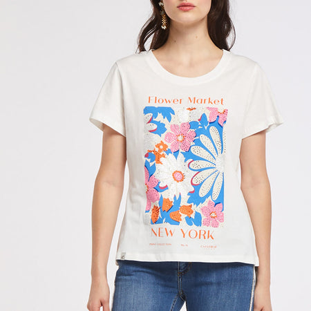 TSHIRT STAMPA FLOWER MARKET NEW YORK