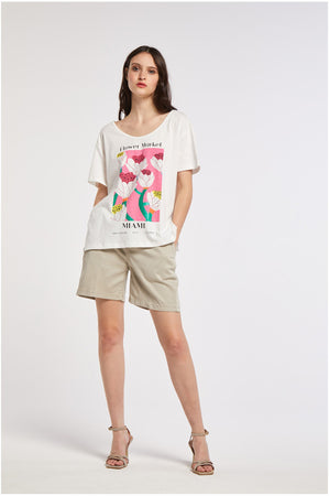 TSHIRT STAMPA FLOWER MARKET MIAMI