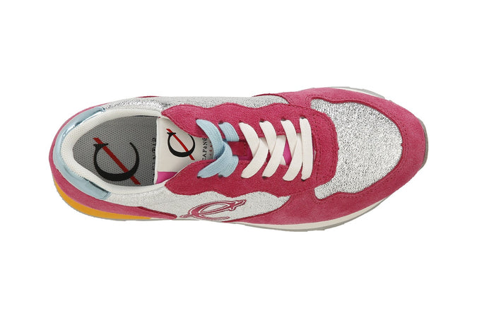 SNEAKER IN PELLE SCAMOSCIATA E GLITTER