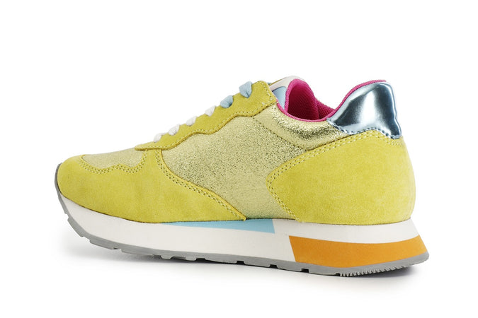 SNEAKER IN PELLE SCAMOSCIATA E GLITTER