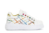 SNEAKERS CON RICAMO E STRASS COLORATI